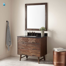 China furniture waterproof wooden bathroom floor cabinet with rectangular undermount sink